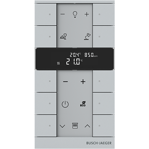 ABB Busch-Jaeger FaH Tenton thermostaat 10-voudig CO2 aluzilver - 9paa00000111367 - 20090588