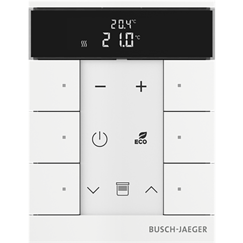 ABB Busch-Jaeger FaH Tenton thermostaat 6-voudig studiowit mat - 9paa00000111394 - 20090597