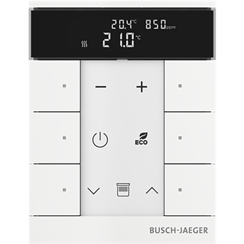 ABB Busch-Jaeger FaH Tenton thermostaat 6-voudig CO2 studiowit mat - 9paa00000111400 - 20090599