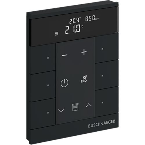 ABB Busch-Jaeger FaH Tenton thermostaat 6-voudig CO2 zwart mat - 9paa00000111419 - 20090605