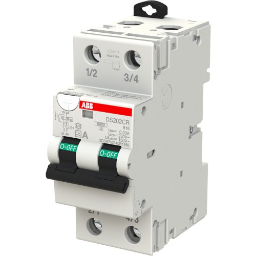 ABB Componenten Aardlekautomaat DS202CR 2P B16 30mA 6kA Type A - 9paa00000113217 - 20125054