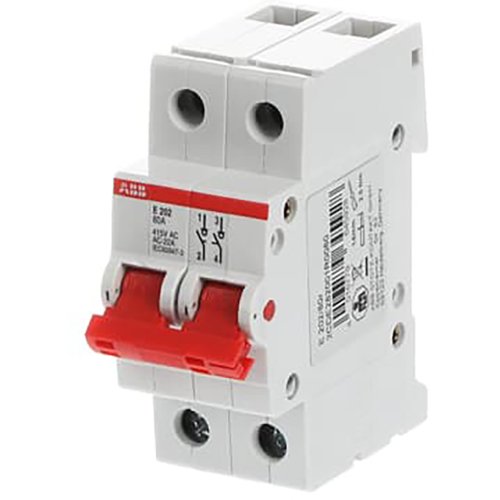 ABB Componenten Aan-Uit schakelaar, rood 2 polig, 80A - 9paa00000130442 - 20114124