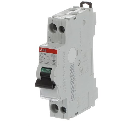 ABB Componenten Installatieautomaat 1P+N - N Links - 6 kA - C Char. - 16A - 9paa00000137565 - 20125167
