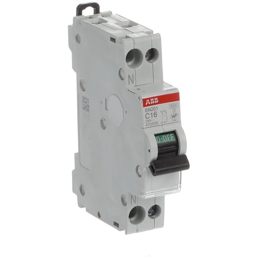 ABB Componenten Installatieautomaat 1P+N - N Links - 6 kA - C Char. - 16A - 9paa00000137566 - 20125167