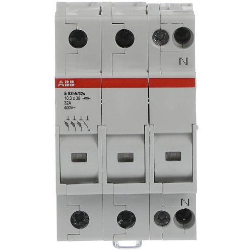 ABB Componenten Zekeringhouder E90 3P+N 32A 10,3x38mm met indicatie - 9paa00000153921 - 20124533