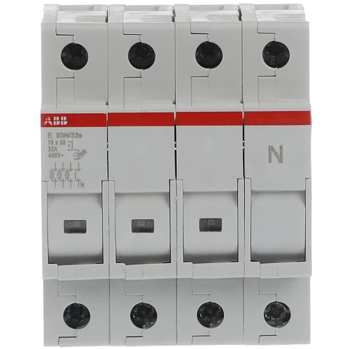 ABB Componenten Zekeringhouder, 3p+n max 32A, voor 10,3x38mm fuse met indicator - 9paa00000154863 - 20124459