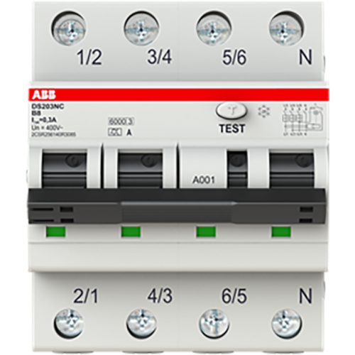 ABB Componenten Aardlekautomaat 3P+N, B Kar, 8A, 300mA, 6kA A type - 9paa00000156919 - 20124851