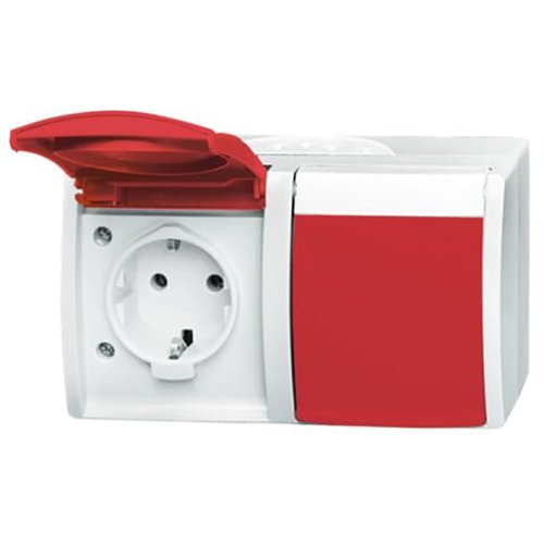 ABB Busch-Jaeger wcd ra dubbel hor rood kd opb IP44 o-w - 9paa00000164255 - 20090235