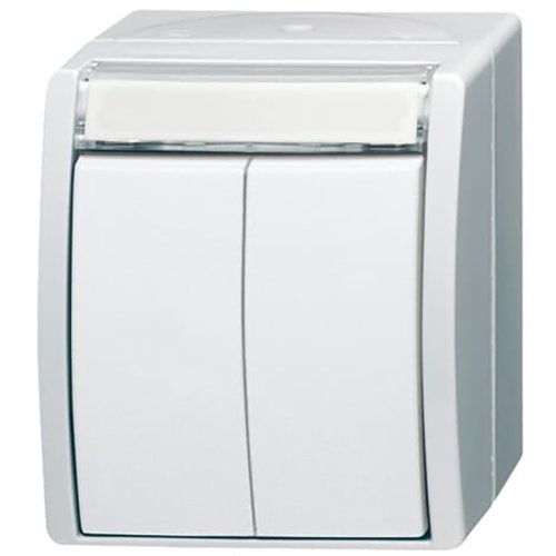 ABB Busch-Jaeger tekstpulsdrukker dubbel opb IP44 o-alpin - 9paa00000164945 - 20088133