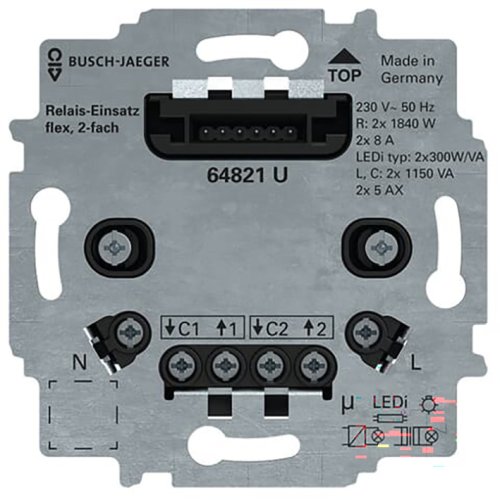 ABB Busch-Jaeger Busch-flexTronics&reg; relaissokkel 2-voudig - 9paa00000165931 - 20091038