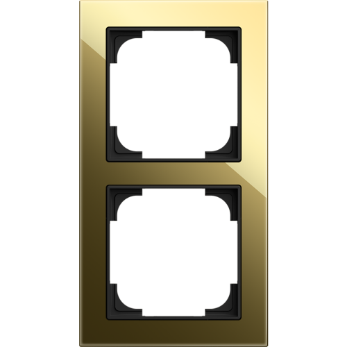ABB Busch-Jaeger afdekraam 2v art-glas zwart/goud - 9paa00000174876 - 20089725