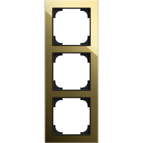 ABB Busch-Jaeger afdekraam 3v art-glas zwart/goud - 9paa00000174877 - 20089726