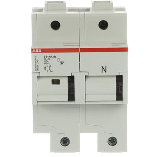 ABB Componenten Zekeringhouder voor 22 x 58mm zekeringen 1 polig + N, max 100A + indic - 9paa00000195719 - 20124368