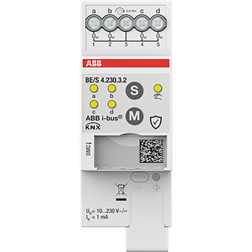 ABB Busch-Jaeger Binaire ingang 4-voudig, 10-230 V handmatige bediening, DIN-rail. - 9paa00000198304 - 20087887