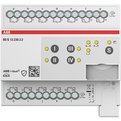 ABB Busch-Jaeger Binaire ingang, 12-voudig, 10-230 V handmatige bediening, DIN-rail. - 9paa00000198313 - 20087890