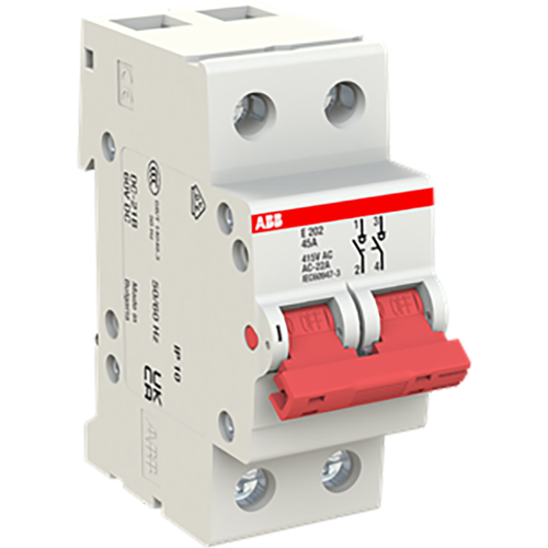 ABB Componenten Aan-Uit schakelaar, rood 2 polig, 45A - 9paa00000217269 - 20114122