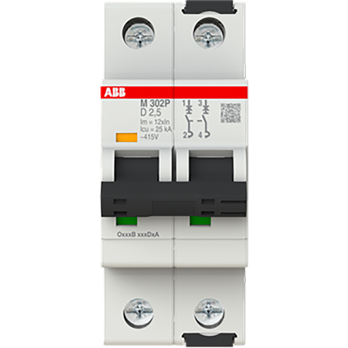 ABB Componenten M302P-D2,5 Modulaire automaat M300P 2P 2,5A D 10kA Modulaire automaat  - 9paa00000219267 - 20196882