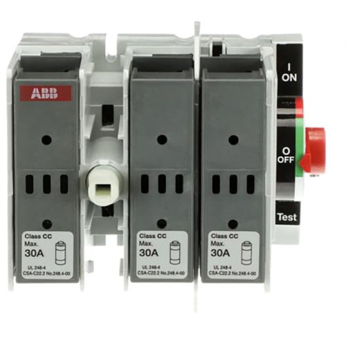 ABB Componenten Veilighedenlastscheider 30A, 3P, CC zekering, zijkant bediending - 9paa00000228248 - 20096143