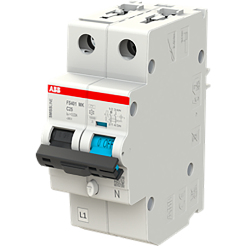 ABB Componenten Aardlekbev. met overstroombeveiliging C Kar, 25A, 30mA, 10kA 1P+Bev. N - 9paa00000230769 - 20112921
