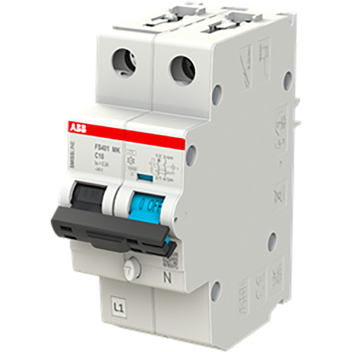 ABB Componenten Aardlekbev. met overstroombeveiliging B Kar, 10A, 300mA, 10kA 1P+Bev.  - 9paa00000230778 - 20112924