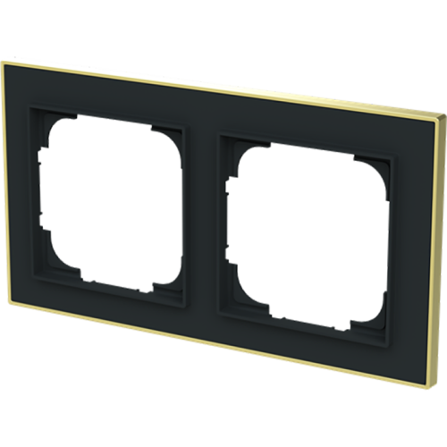 ABB Busch-Jaeger afdekraam 2v art-matzwart/goud - 9paa00000232444 - 20089748