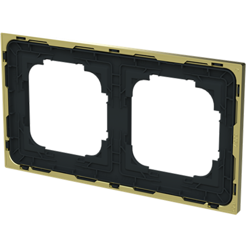 ABB Busch-Jaeger afdekraam 2v art-matzwart/goud - 9paa00000232445 - 20089748