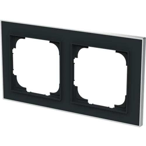 ABB Busch-Jaeger afdekraam 2v art-matzwart/chroom - 9paa00000232447 - 20089749
