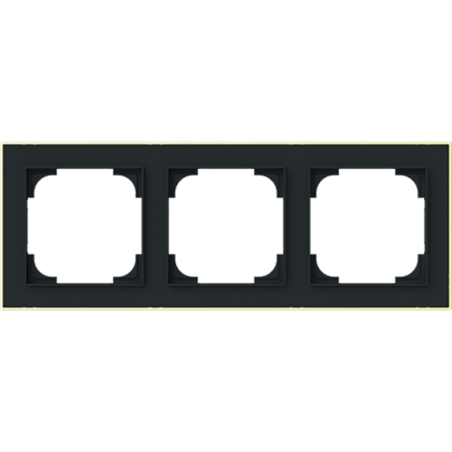 ABB Busch-Jaeger afdekraam 3v art-matzwart/goud - 9paa00000232452 - 20089751
