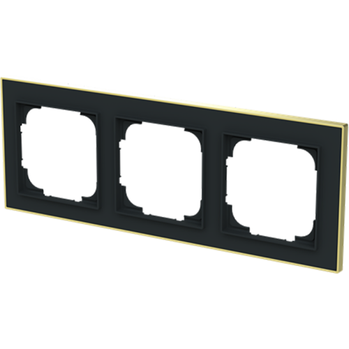 ABB Busch-Jaeger afdekraam 3v art-matzwart/goud - 9paa00000232453 - 20089751