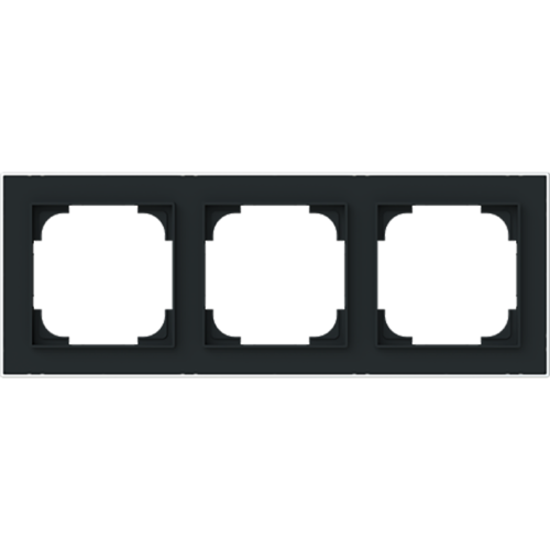 ABB Busch-Jaeger afdekraam 3v art-matzwart/chroom - 9paa00000232455 - 20089752