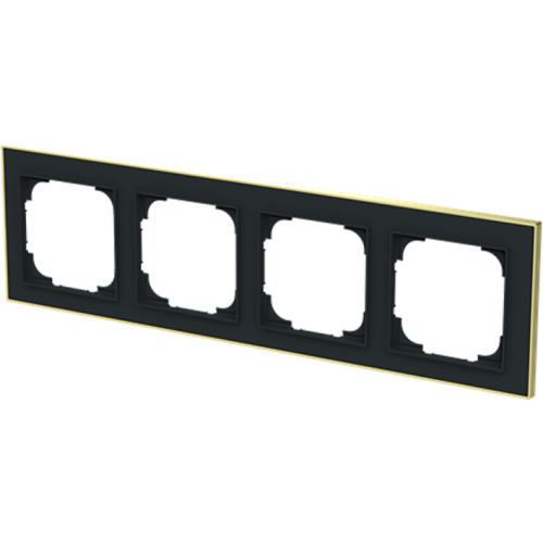 ABB Busch-Jaeger afdekraam 4v art-matzwart/goud - 9paa00000232462 - 20089754