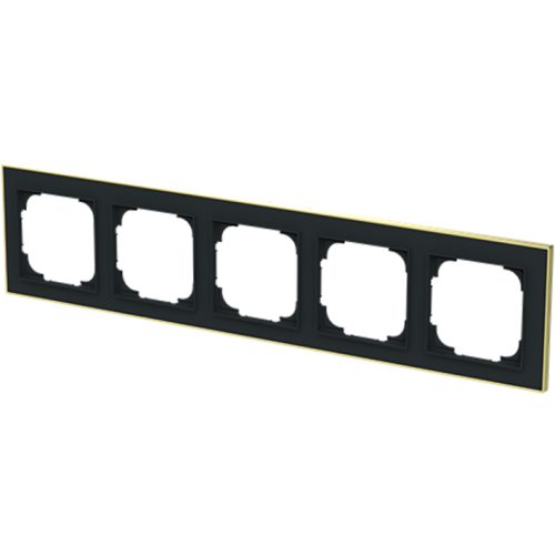 ABB Busch-Jaeger afdekraam 5v art-matzwart/goud - 9paa00000232471 - 20089757