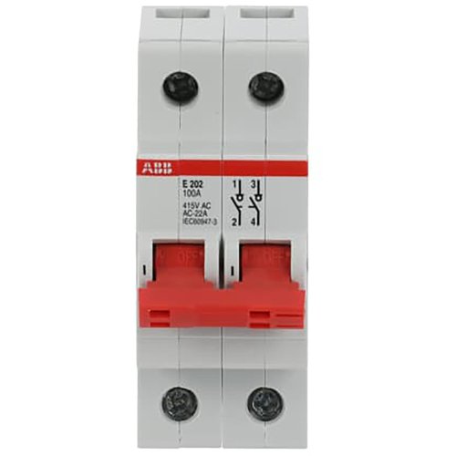 ABB Componenten Aan-Uit schakelaar, rood 2 polig, 100A - 9paa00000245966 - 20114125