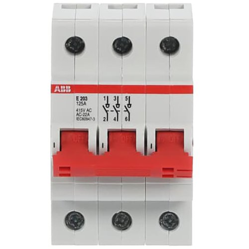 ABB Componenten Aan-Uit schakelaar, rood 3 polig, 125A - 9paa00000245972 - 20114133