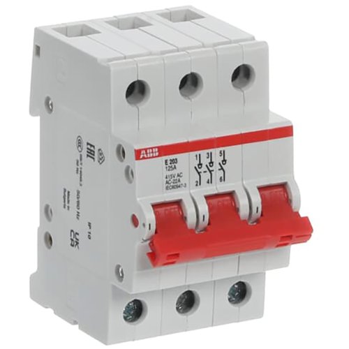 ABB Componenten Aan-Uit schakelaar, rood 3 polig, 125A - 9paa00000245974 - 20114133