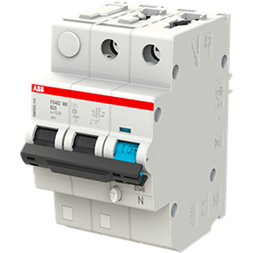 ABB Componenten Aardlekautomaat met overstroombeveiliging B Kar, 25A, 30mA, 6kA 2P - 9paa00000248356 - 20112984