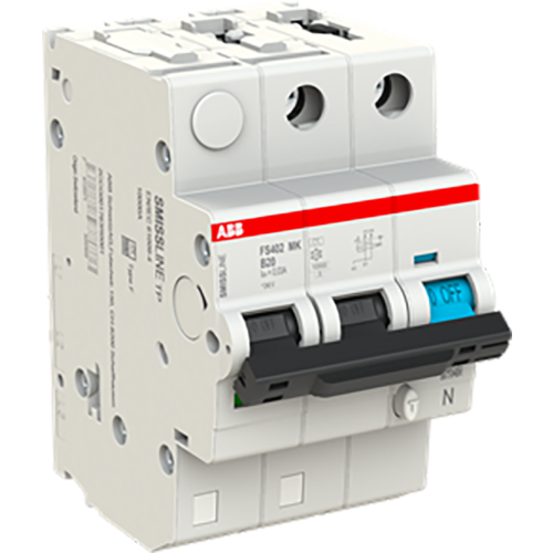 ABB Componenten Aardlekautomaat met overstroombeveiliging B Kar, 16A, 30mA, 6kA 2P - 9paa00000248382 - 20112982