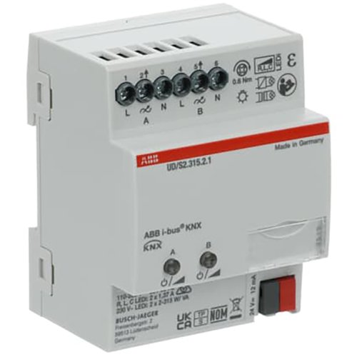 ABB Busch-Jaeger KNX UD/S2.315.2.1 LED Dimmer, 2-voudig, 315 W/VA - 9paa00000250282 - 20090303