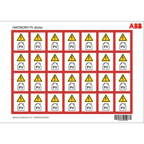 ABB Installatiedozen en -kasten Hafonorm sticker sheet PV - 9paa00000259216 - 20087487