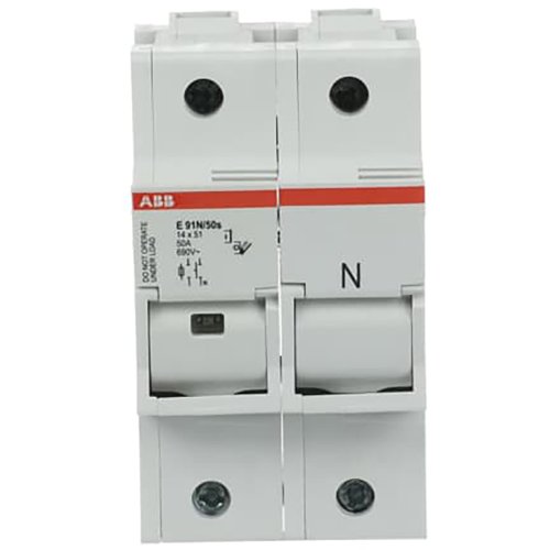 ABB Componenten Zekeringhouder voor 14x 51mm zekeringen, 1 polig + N, max 50A + indica - 9paa00000270641 - 20124349