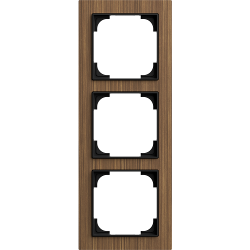 ABB Busch-Jaeger afdekraam 3v art-hout walnoot - 9paa00000274405 - 20089736