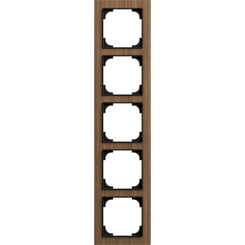 ABB Busch-Jaeger afdekraam 5v art-hout walnoot - 9paa00000274407 - 20089738