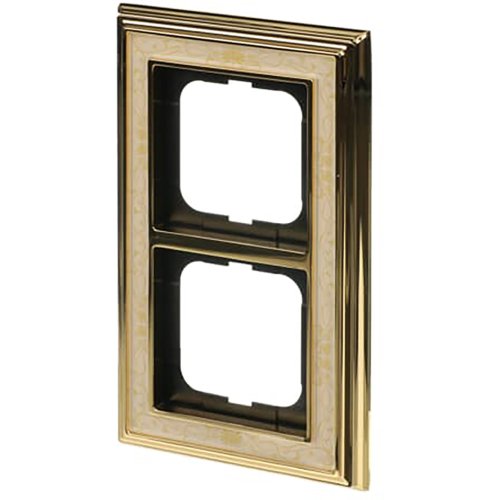 ABB Busch-Jaeger afdekraam 2v dynasty messing decor ivoor - 9paa00000277800 - 20089595