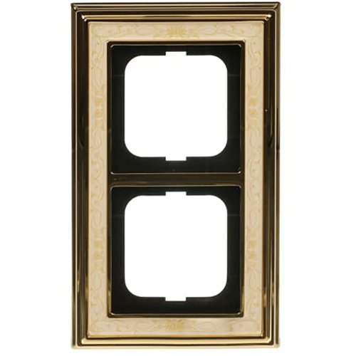 ABB Busch-Jaeger afdekraam 2v dynasty messing decor ivoor - 9paa00000277802 - 20089595
