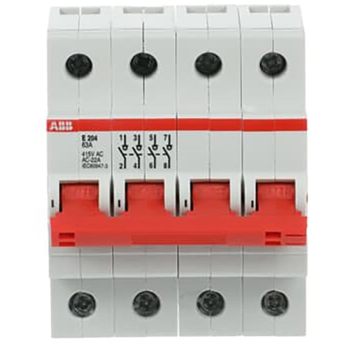ABB Componenten Aan-Uit schakelaar, rood 4 polig, 63A - 9paa00000280079 - 20202497