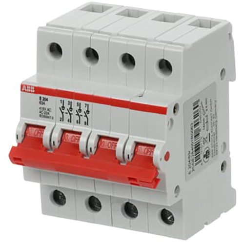 ABB Componenten Aan-Uit schakelaar, rood 4 polig, 63A - 9paa00000280080 - 20202497