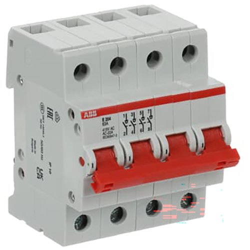 ABB Componenten Aan-Uit schakelaar, rood 4 polig, 63A - 9paa00000280081 - 20202497
