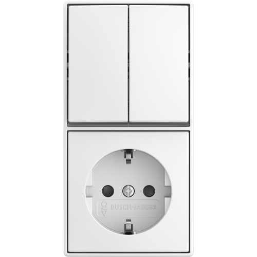 ABB Busch-Jaeger combinatie ra kv serie opb b-AP alpine wit - 9paa00000287128 - 20091225