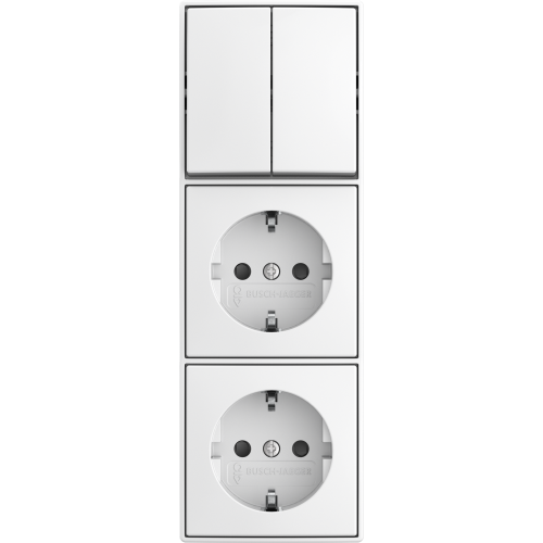 ABB Busch-Jaeger combinatie ra kv 3v serie opb b-AP alpine wit - 9paa00000287136 - 20091233