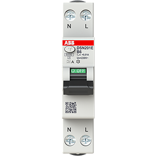 ABB Componenten Compacte aardlekautomaat 1P+N B-kar, 6A, 10mA - 9paa00000294054 - 20125376